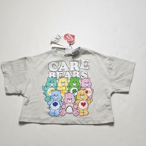 Zara T-Shirt Girls 6 Gray Graphic Cotton Care Bears Kid Core Crew Neck Cropped